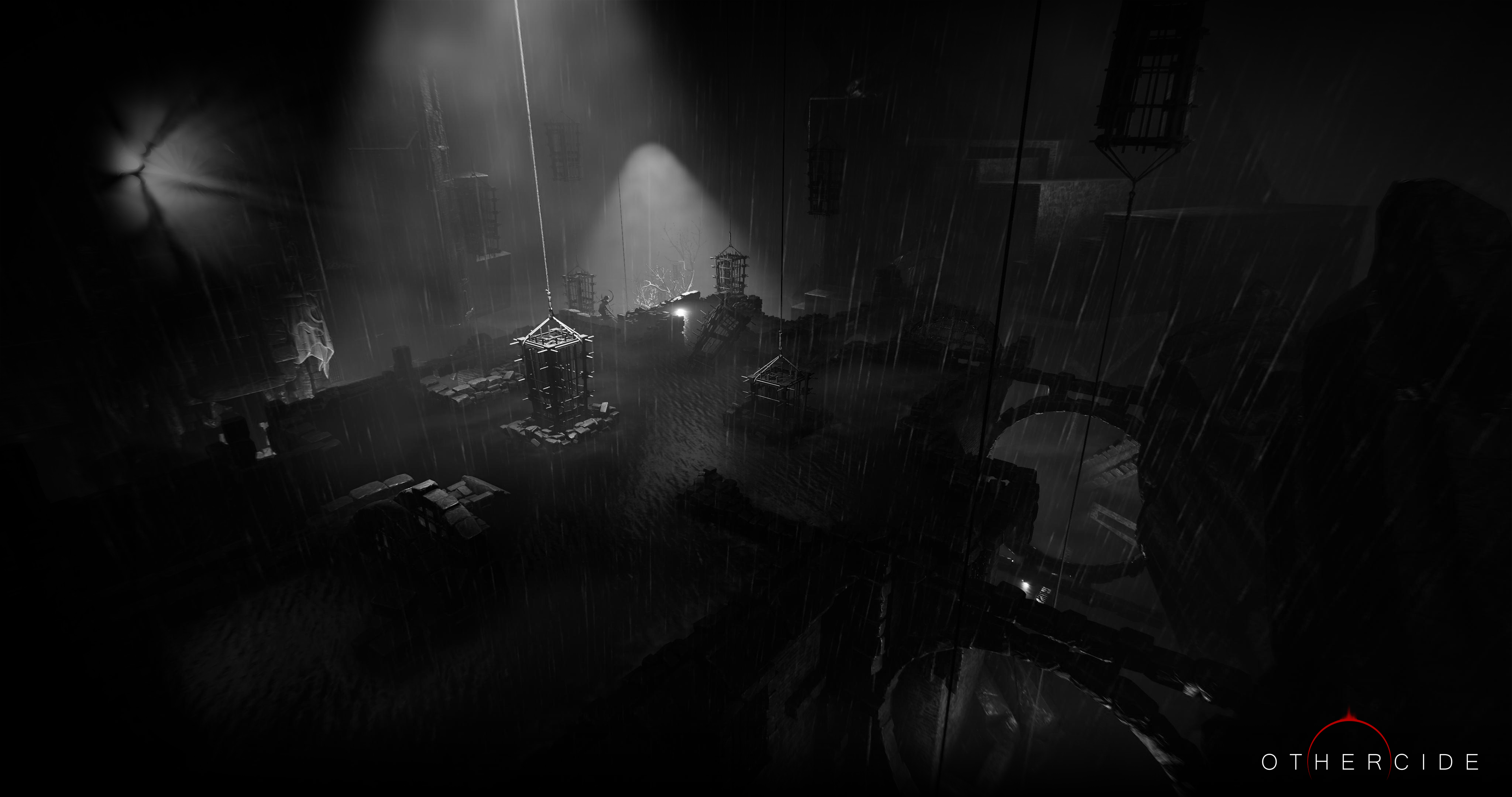 A level of the game Othercide in black and white made by Lightbulb Crew's Environment Artists