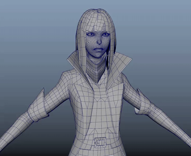 Retopology of the Soulslinger from Othercide 
