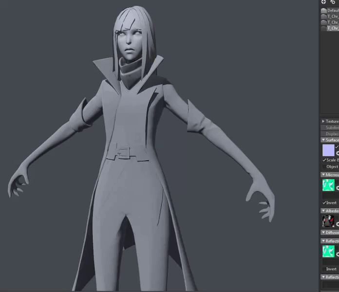 Texturing of the Soulslinger from Othercide